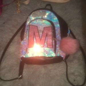 Justice letter “M” mini sparkle bag